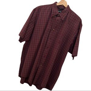 Nautica Cotton Plaid Short Sleeve Men's Button Down Size Extra Large